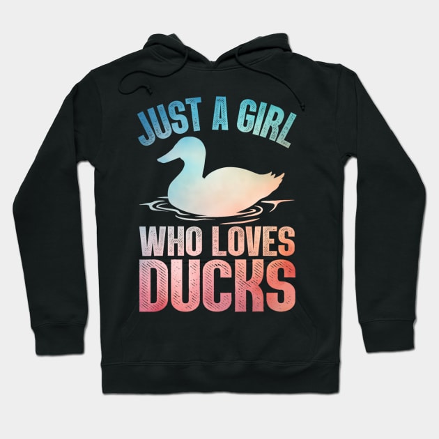 Cool Duck Girls Rubber Duck Yellow Mandarin Ducks Hoodie by Mitsue Kersting